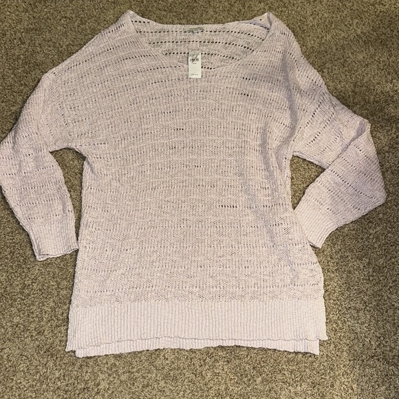 American Eagle Outfitters Tops - Oversized drapey crochet sweater size medium pink/ light purple